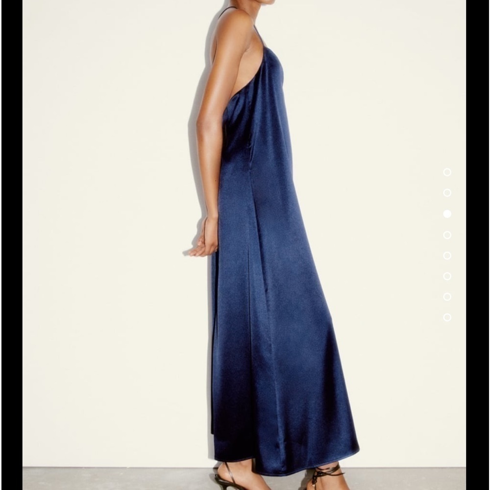 Zara Midnight Blue Jewel Strap Slip Dress - Picture 5 of 11